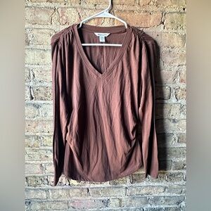 Athleta Chocolate V-Neck Blouse